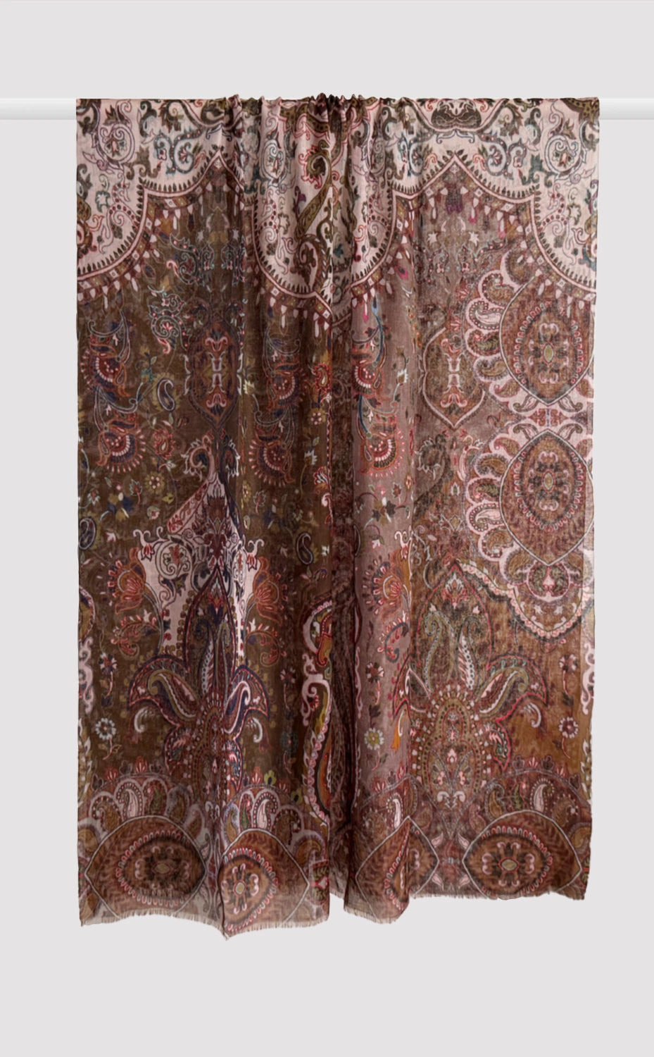 Terracotta Tale Wool Silk Shawl