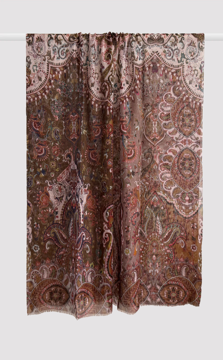 Terracotta Tale Wool Silk Shawl