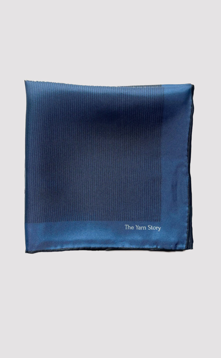 Azure Floral Stripe Pocket Square