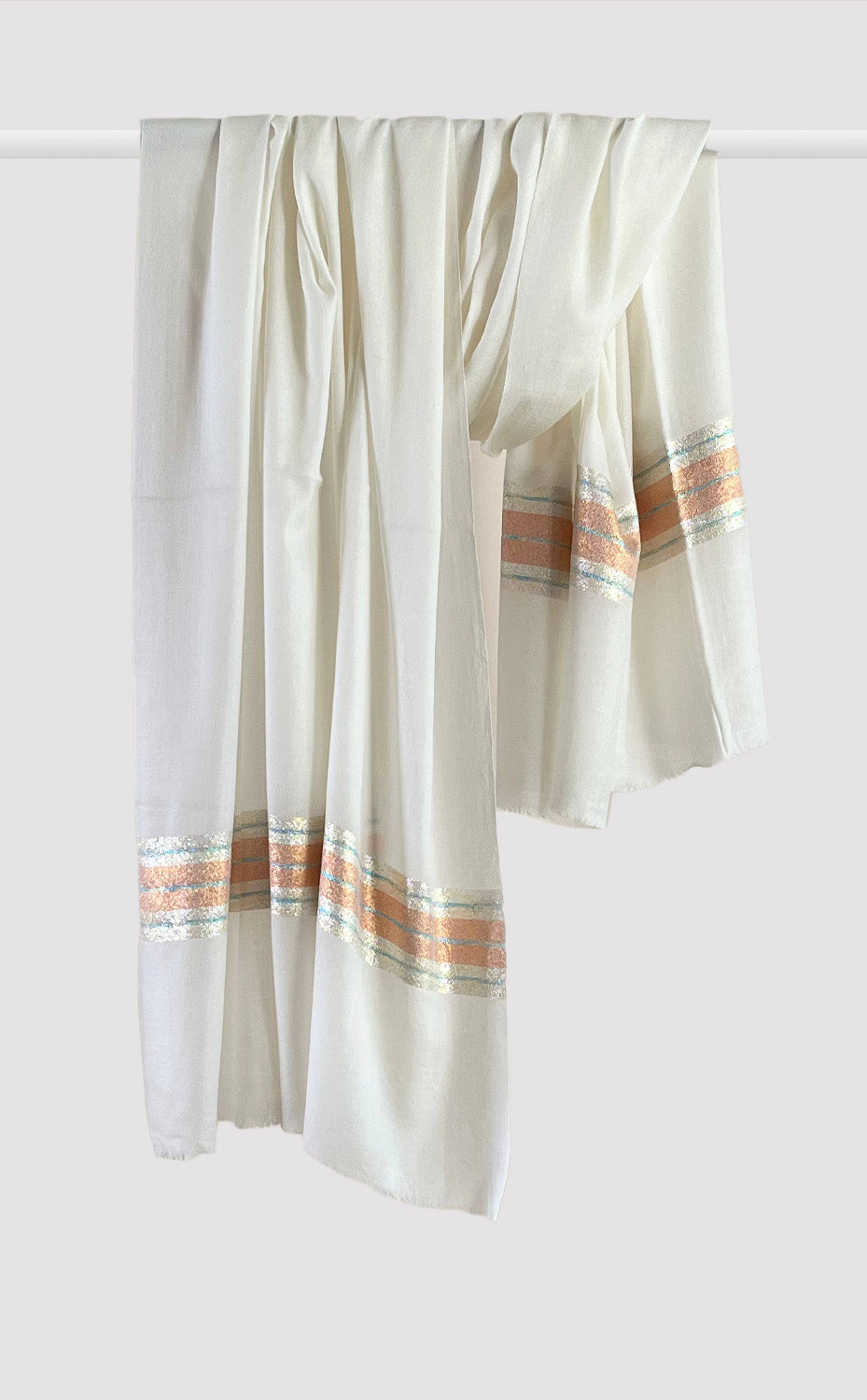 Rust Streak Zari Shawl