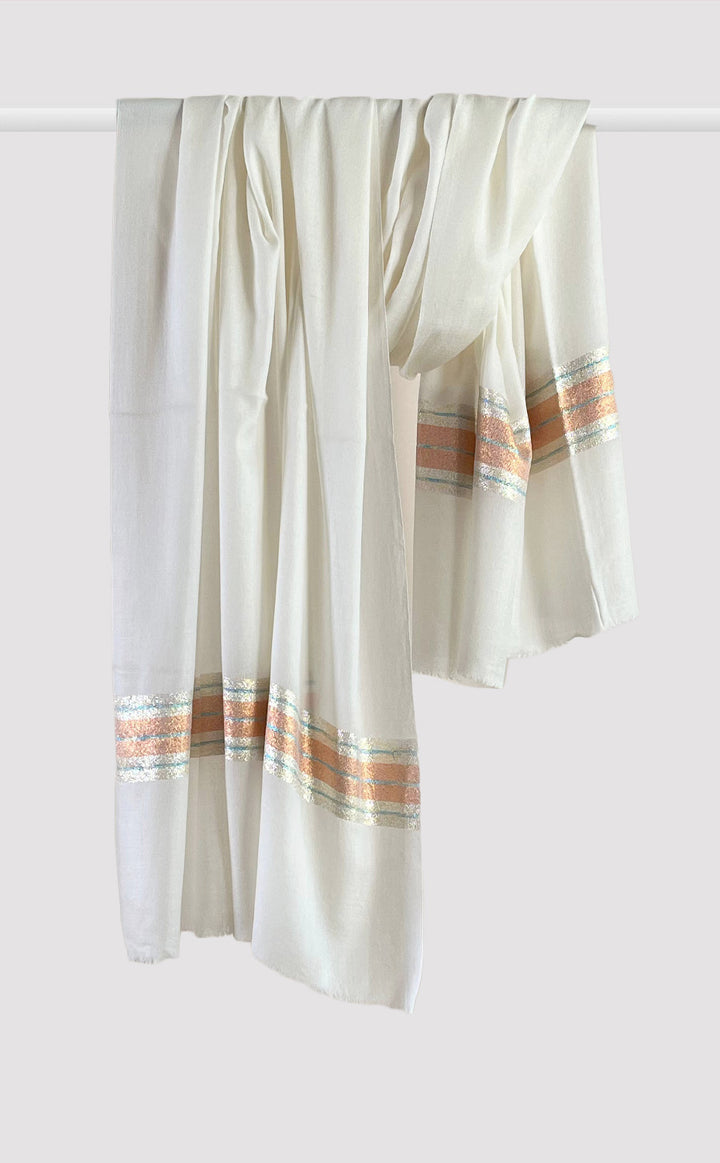 Rust Streak Zari Shawl