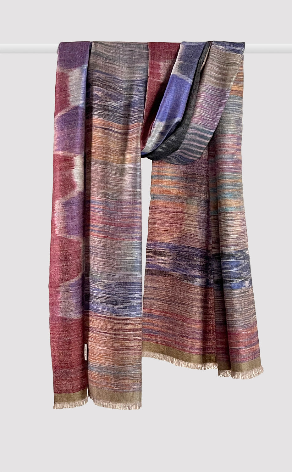 Pashmina Burgundy Ikat Reversible Stole
