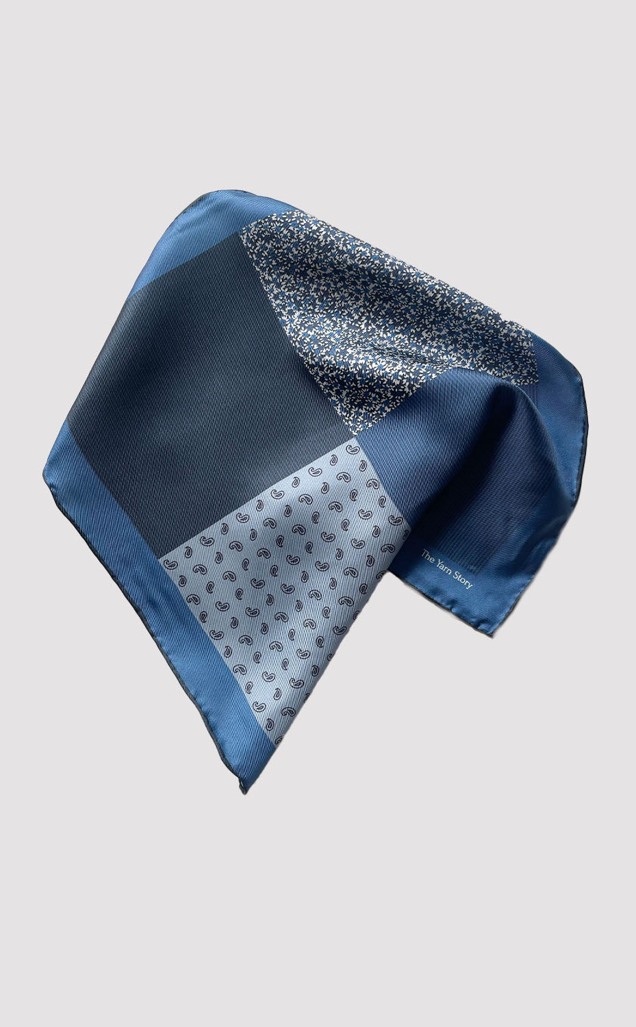 Azure Floral Stripe Pocket Square