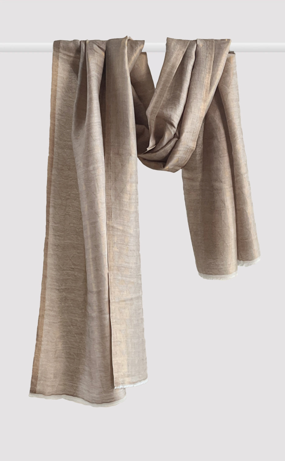 Beige Gold Triangle Zari Stole