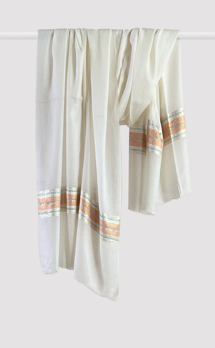 Rust Streak Zari Shawl