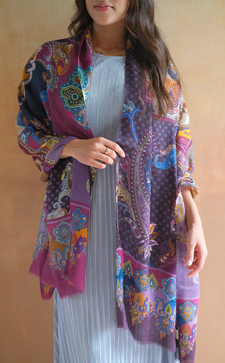 Orchid Paisley Stole