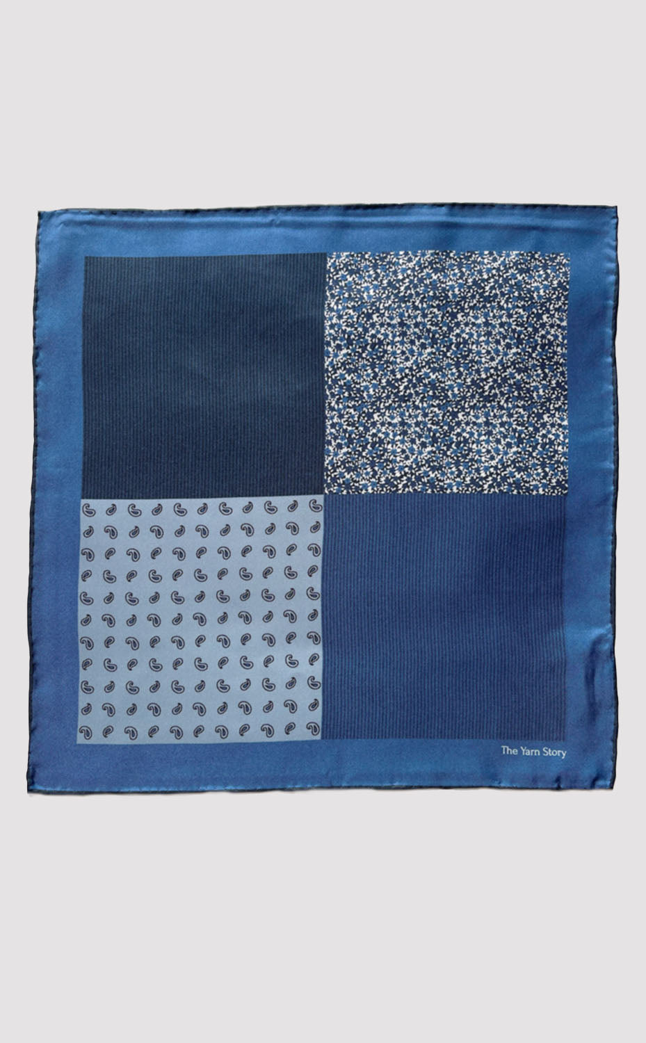 Azure Floral Stripe Pocket Square