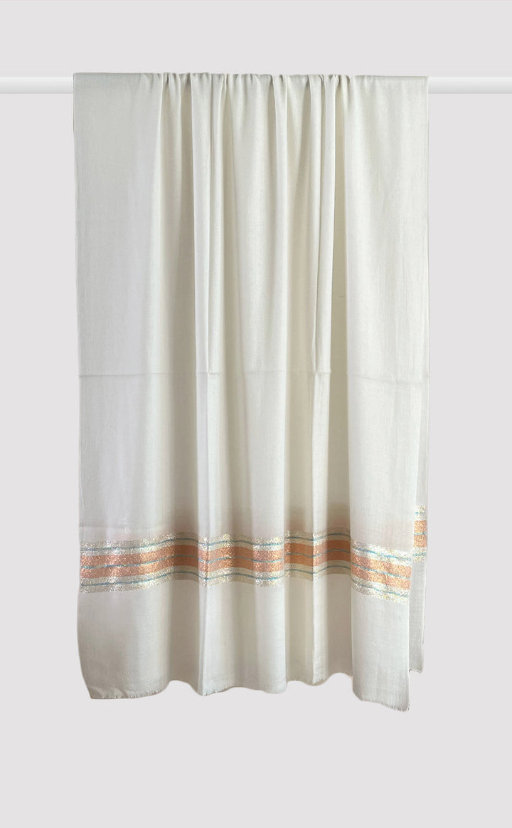 Rust Streak Zari Shawl