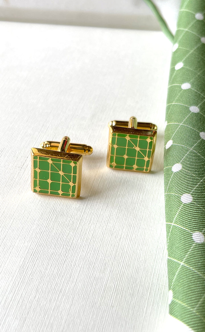 Olive Polka Cufflink
