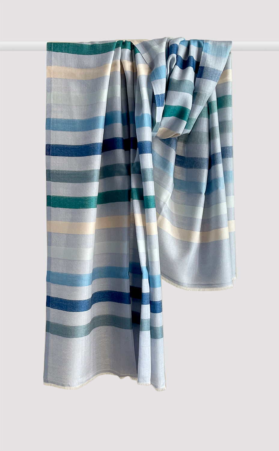 Ocean Merino Stripe Shawl