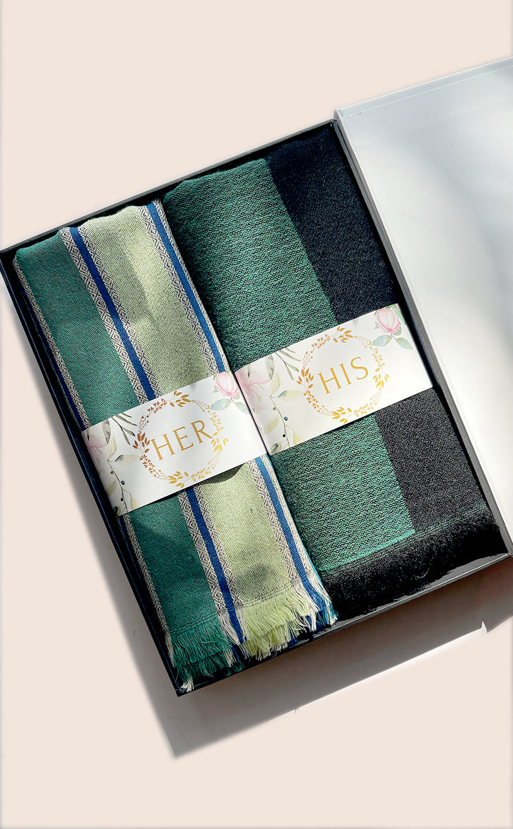 Emerald Striped His and Her Set