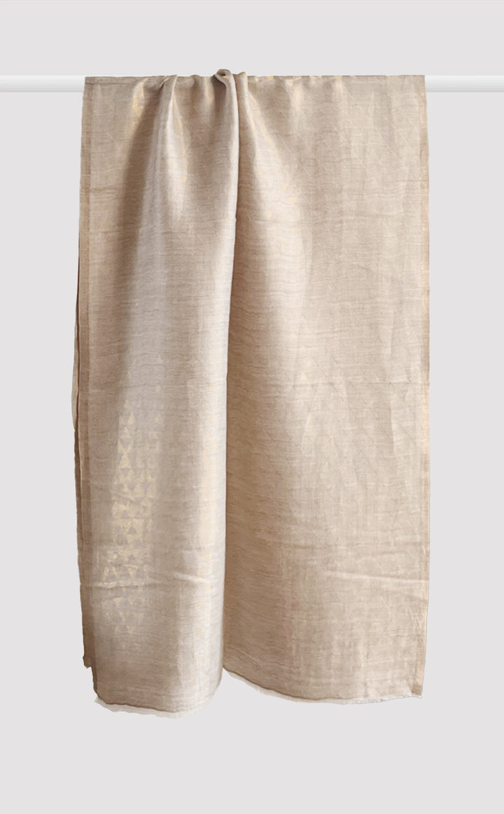 Beige Gold Triangle Zari Stole