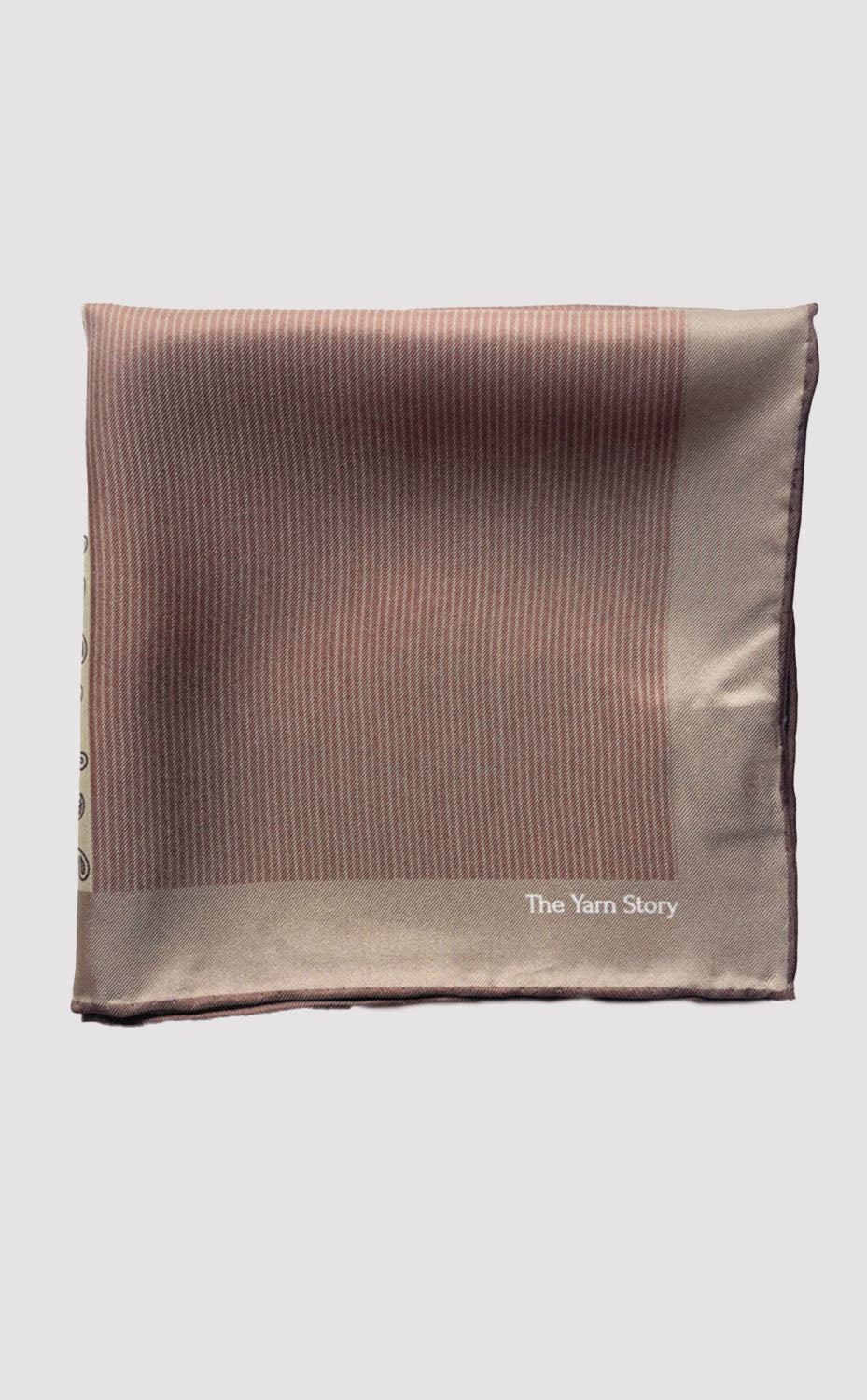 Taupe Floral Stripe Pocket Square