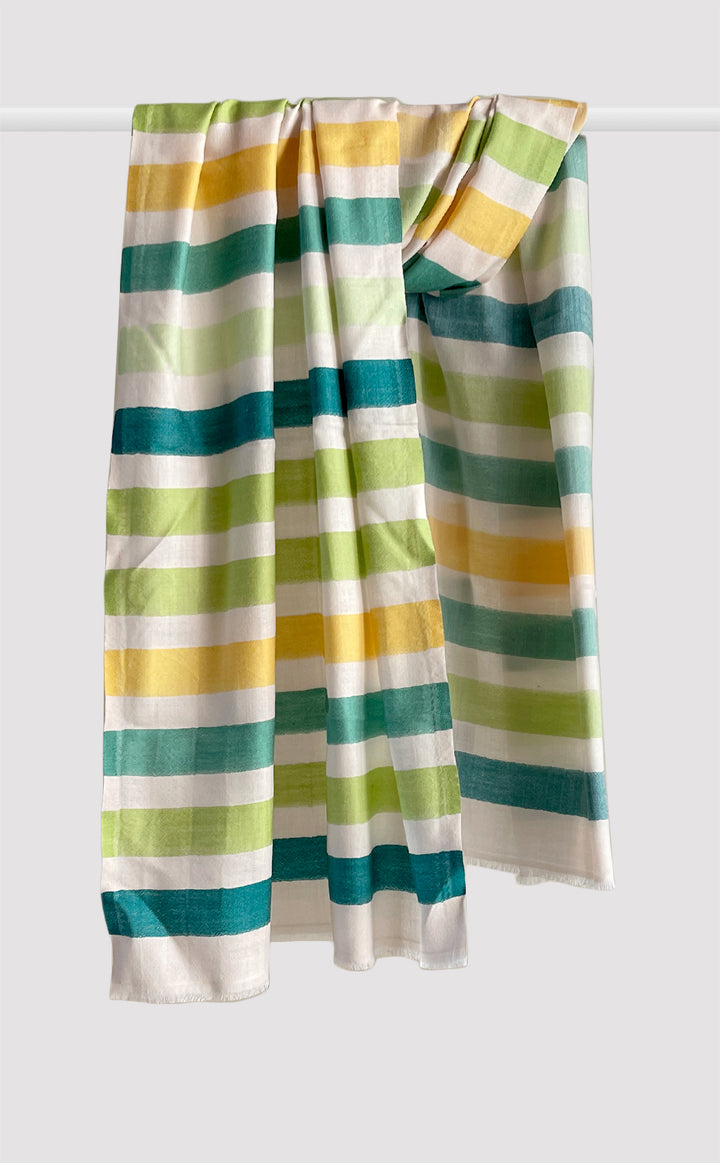 Lime Merino Strokes Stole