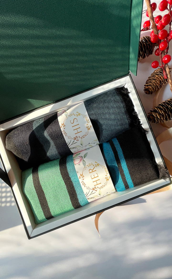Emerald Navy Merino His Her Set