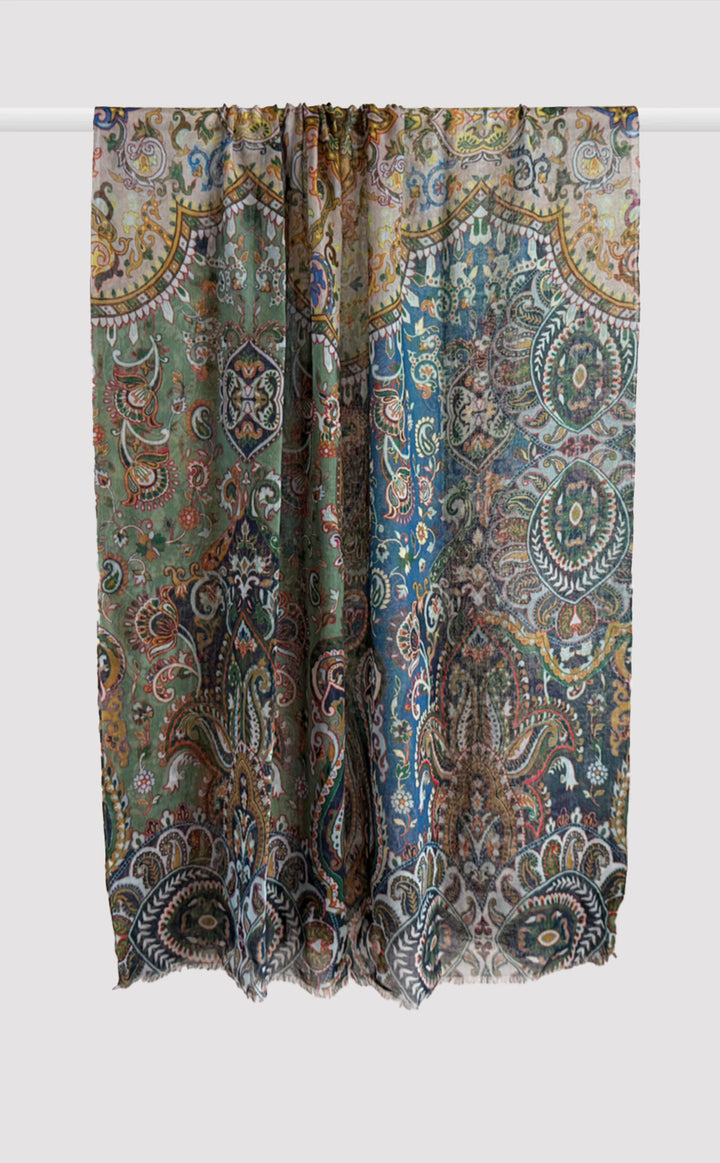 Patina Tale Wool Silk Shawl