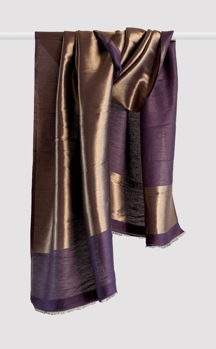 Zari Reversible Stole - Gold Ink