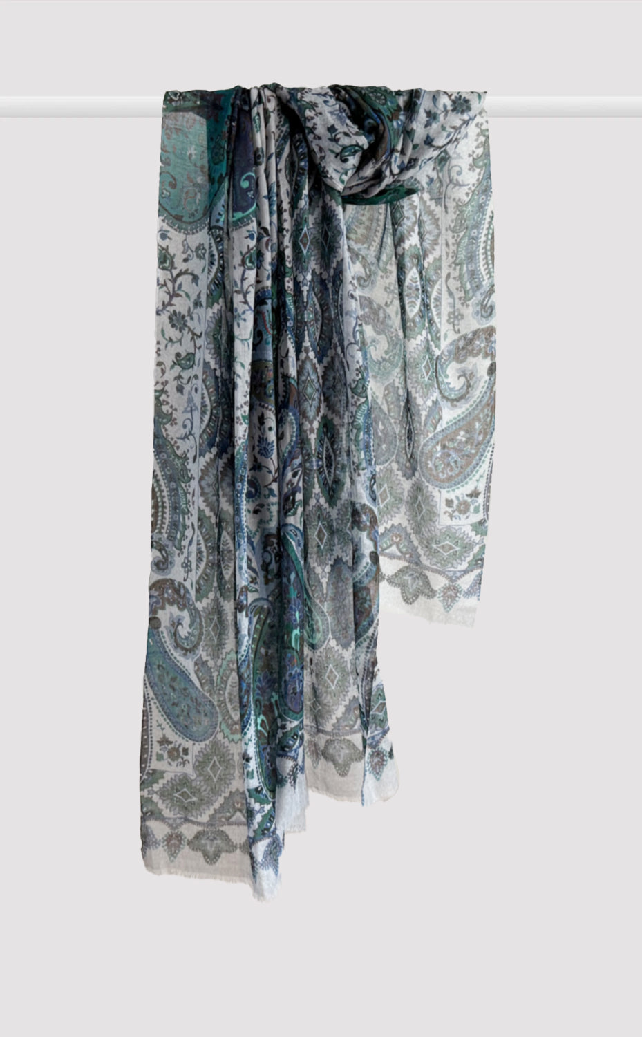 Antique Grandeur Wool Silk Shawl