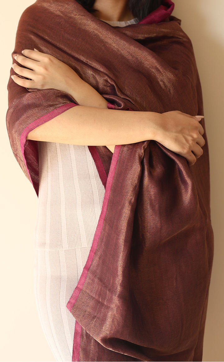 Zari Reversible Stole - Midnight Purple