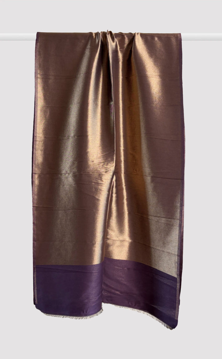 Zari Reversible Stole - Gold Ink