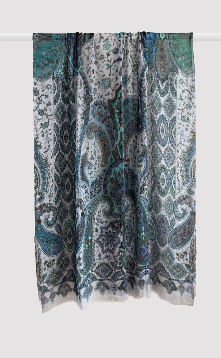 Antique Grandeur Wool Silk Shawl