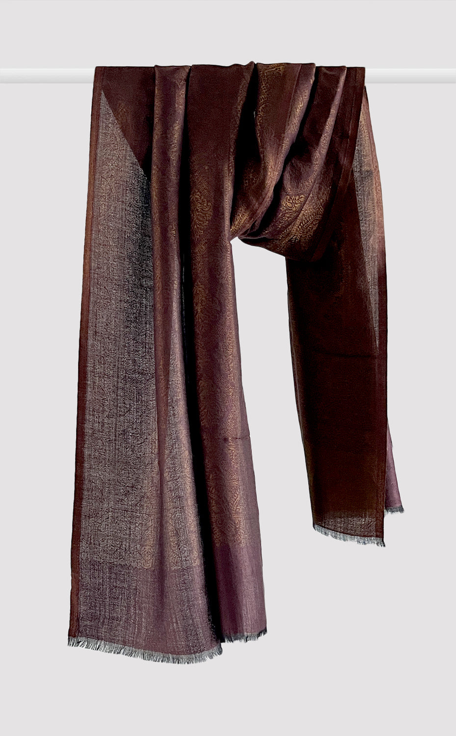 Brown Royal Motif Zari Stole