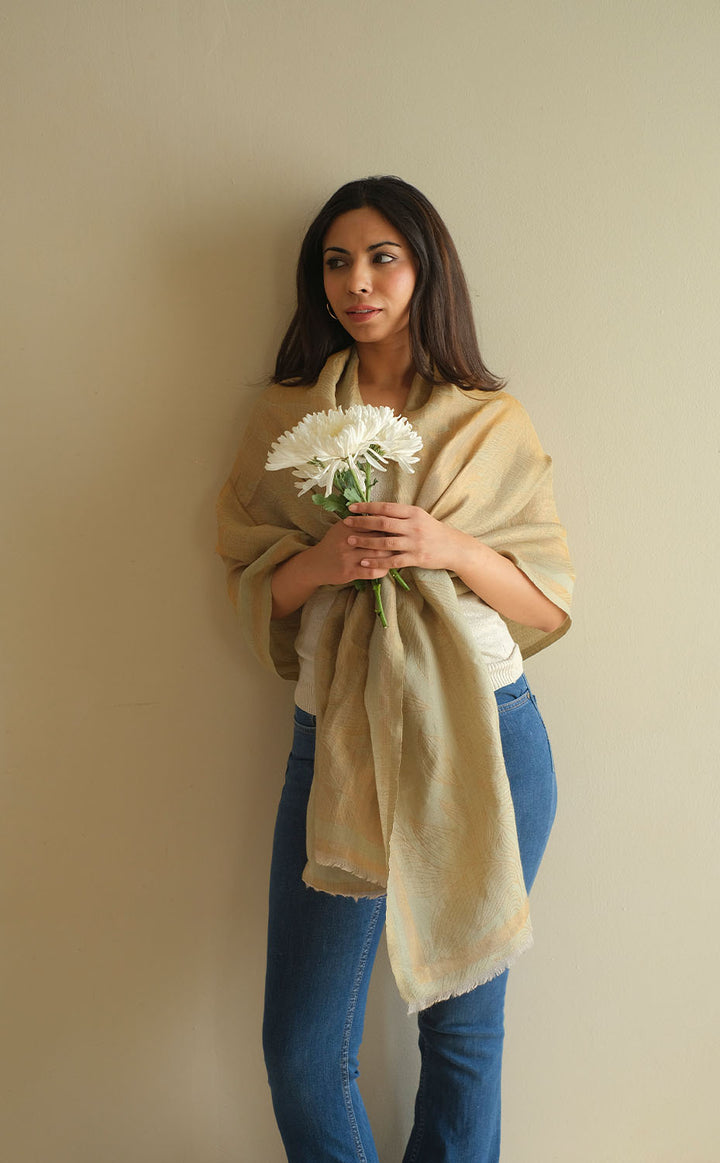 Eucalyptus Foliage Zari Stole