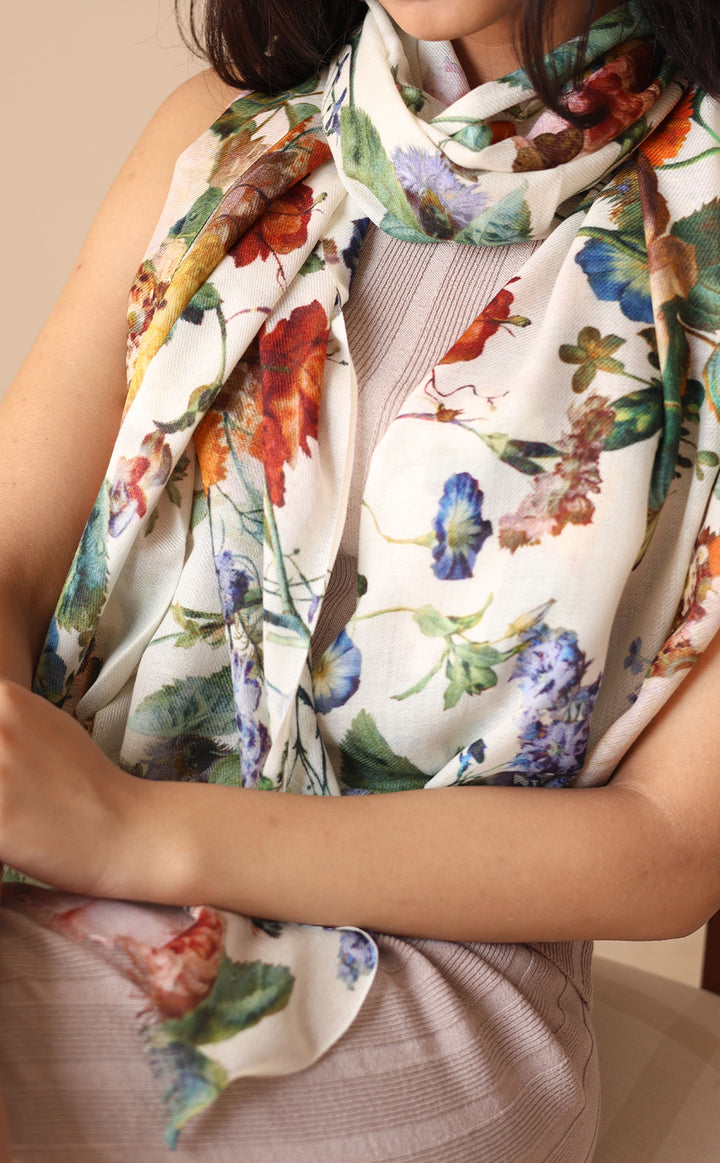 Fall Bloom Cashmere Printed Stole