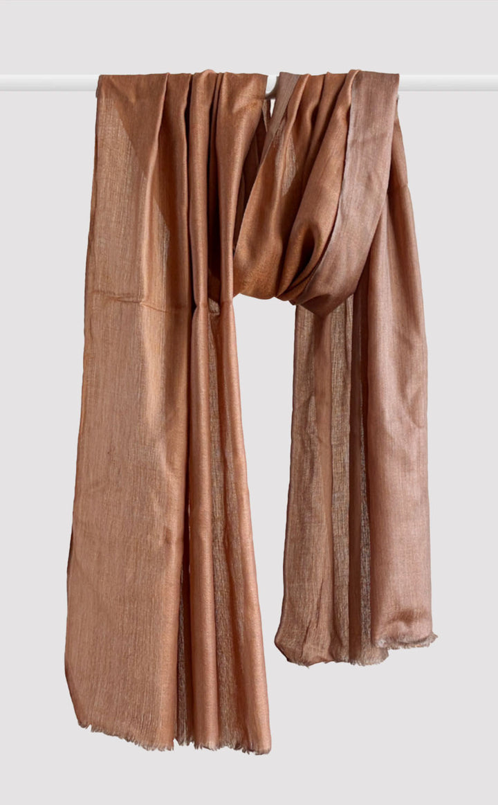 Wool Reversible Stole - Tan