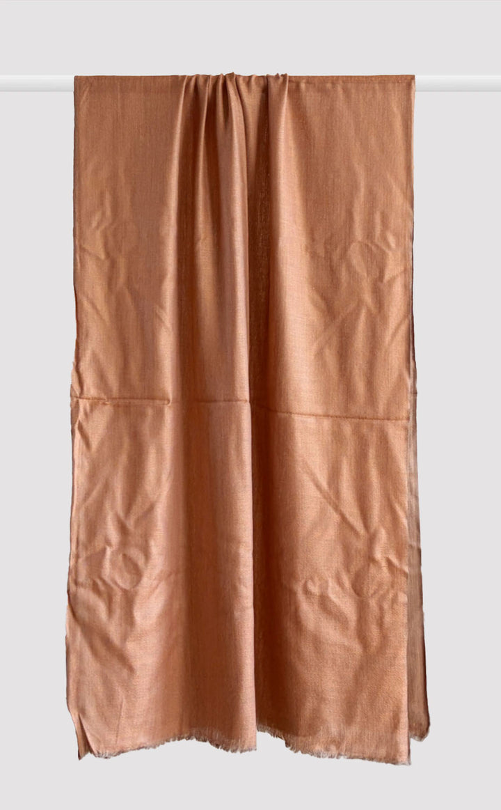 Wool Reversible Stole - Tan