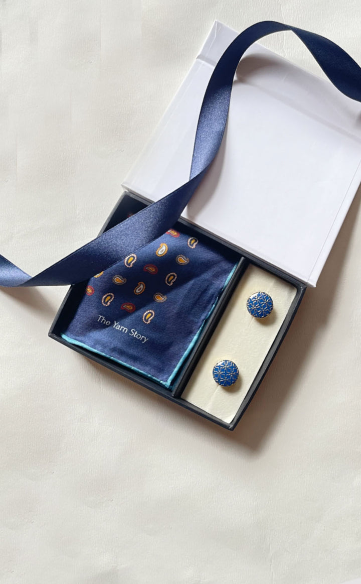 Cobalt Paisley Set for Him