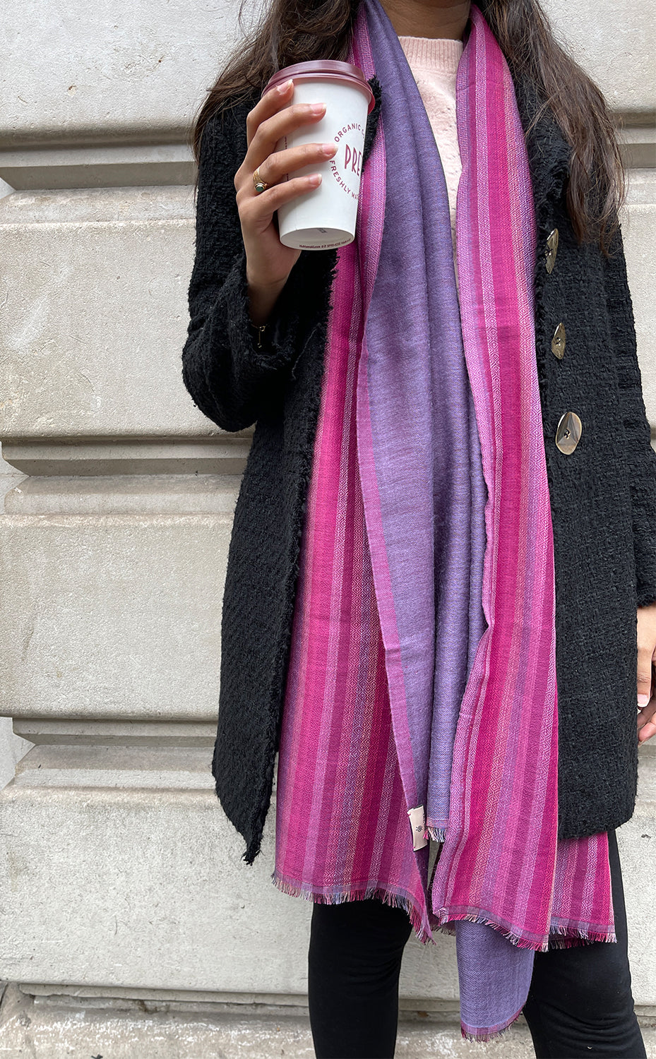 Mauve Reversible Stripes