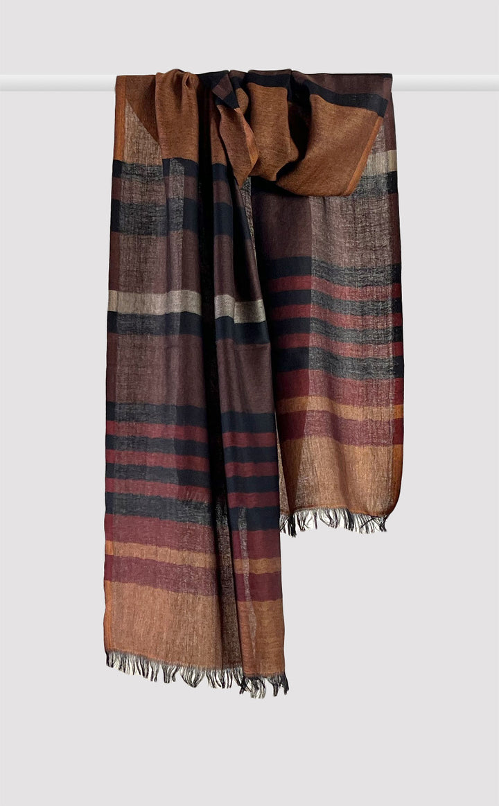 Rust Striped Merino Muffler