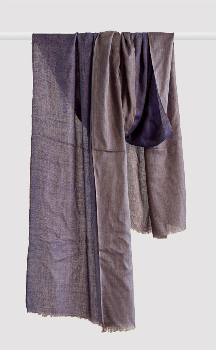 Wool Reversible Stole - Aubergine