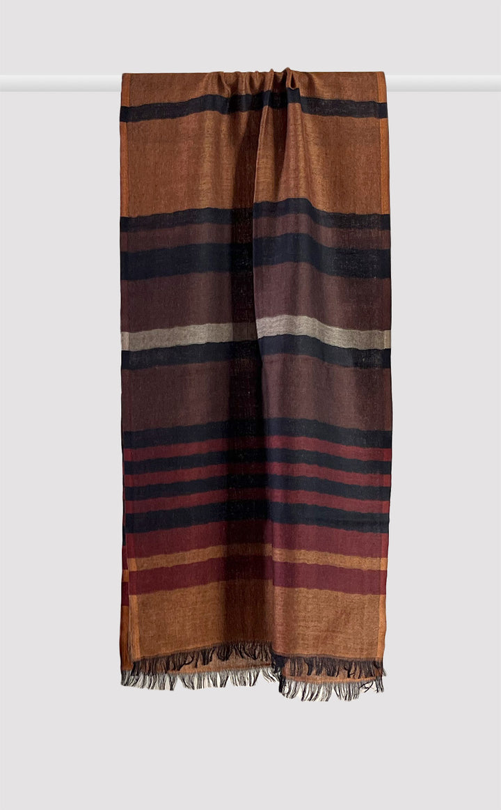Rust Striped Merino Muffler
