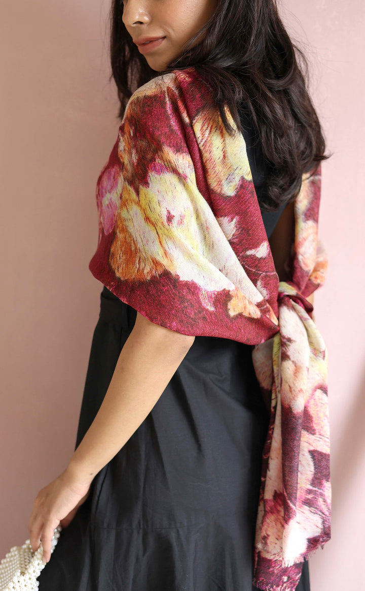 Burgundy Floral Embrace