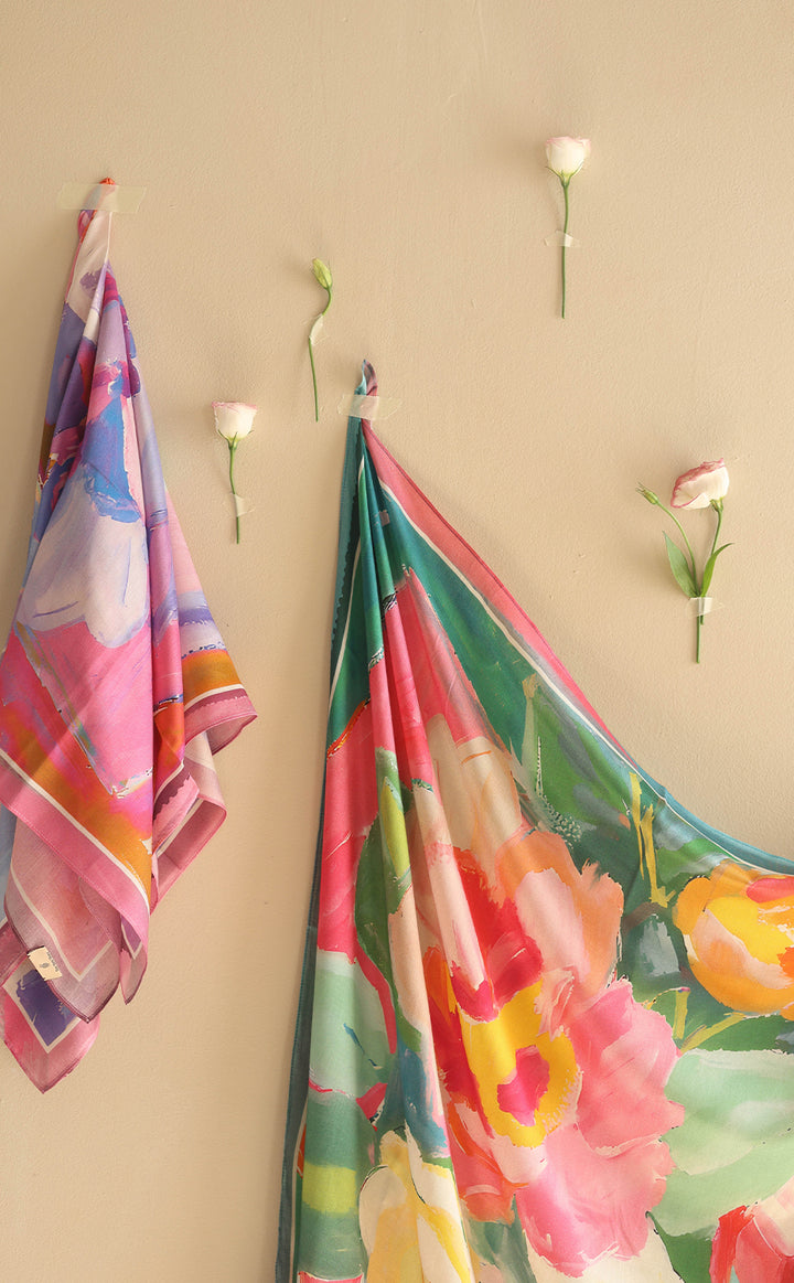 Rainbow Canvas Silk Scarf