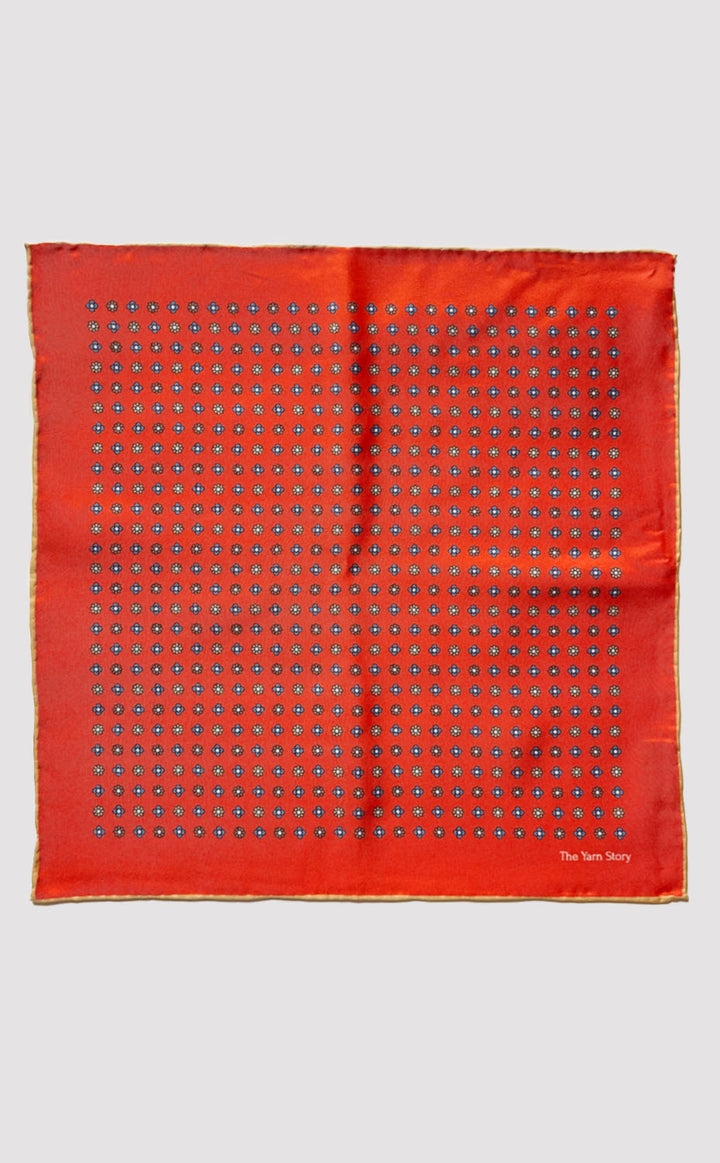 Saffron Flora Pocket Square