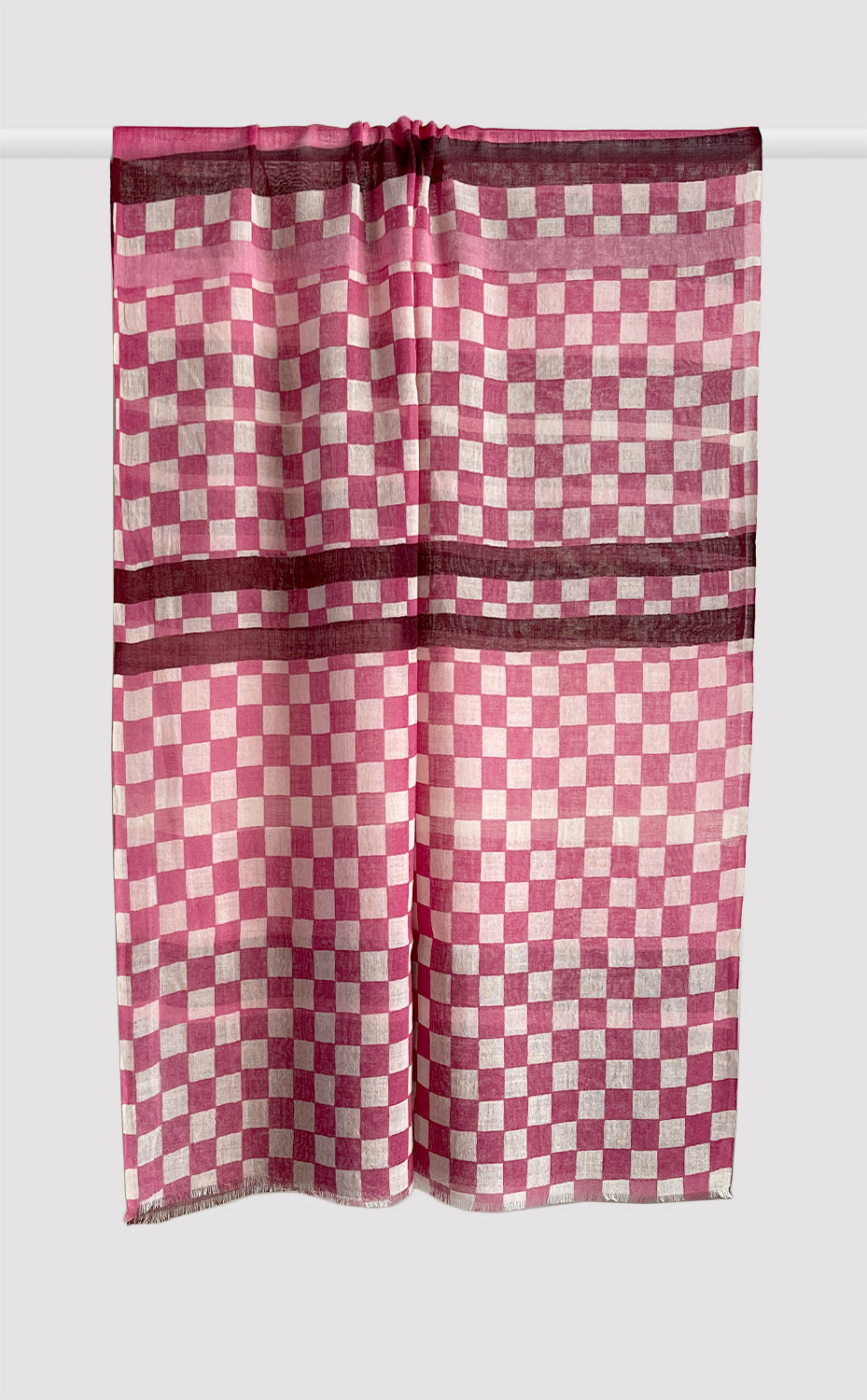 Checks Wool Printed Stole for Her