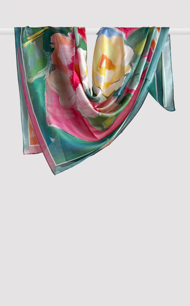 Earthy Canvas Silk Scarf