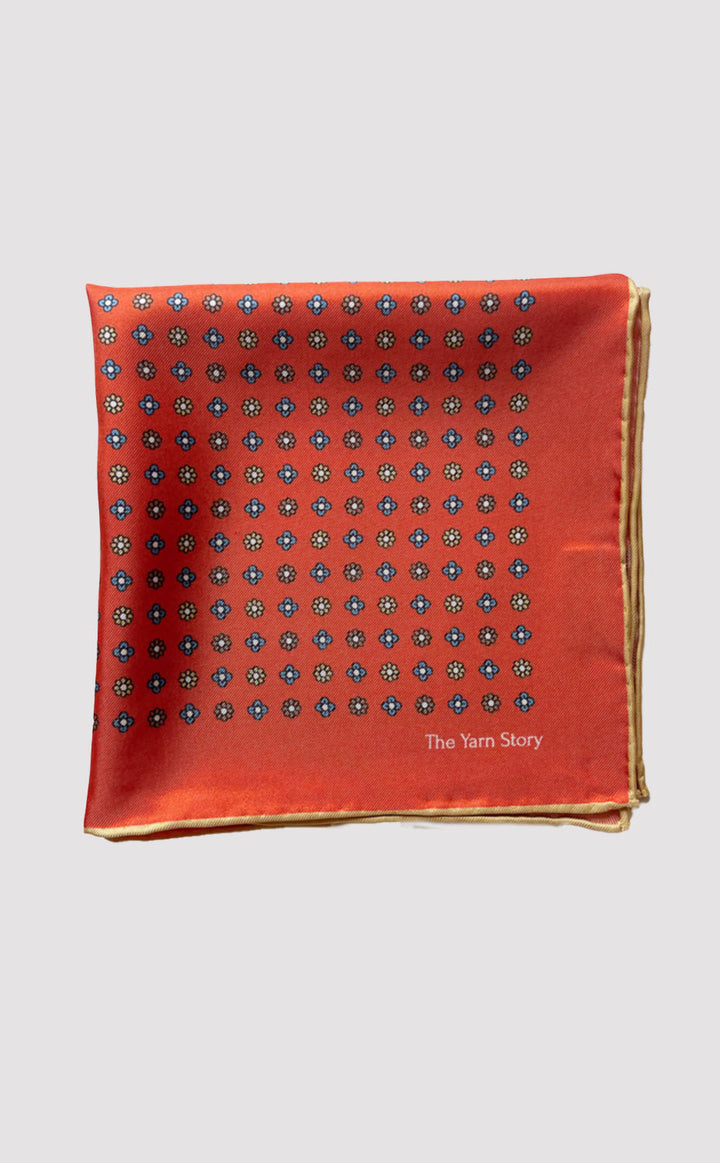 Saffron Flora Pocket Square