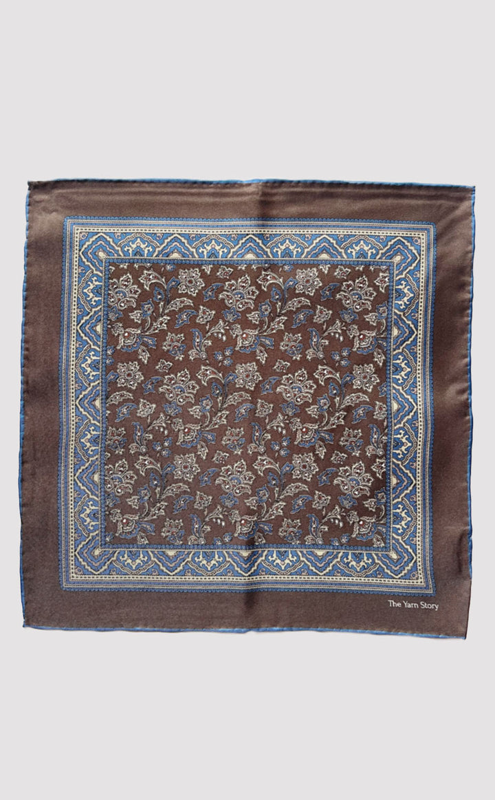 Brown Paisley Pocket Square