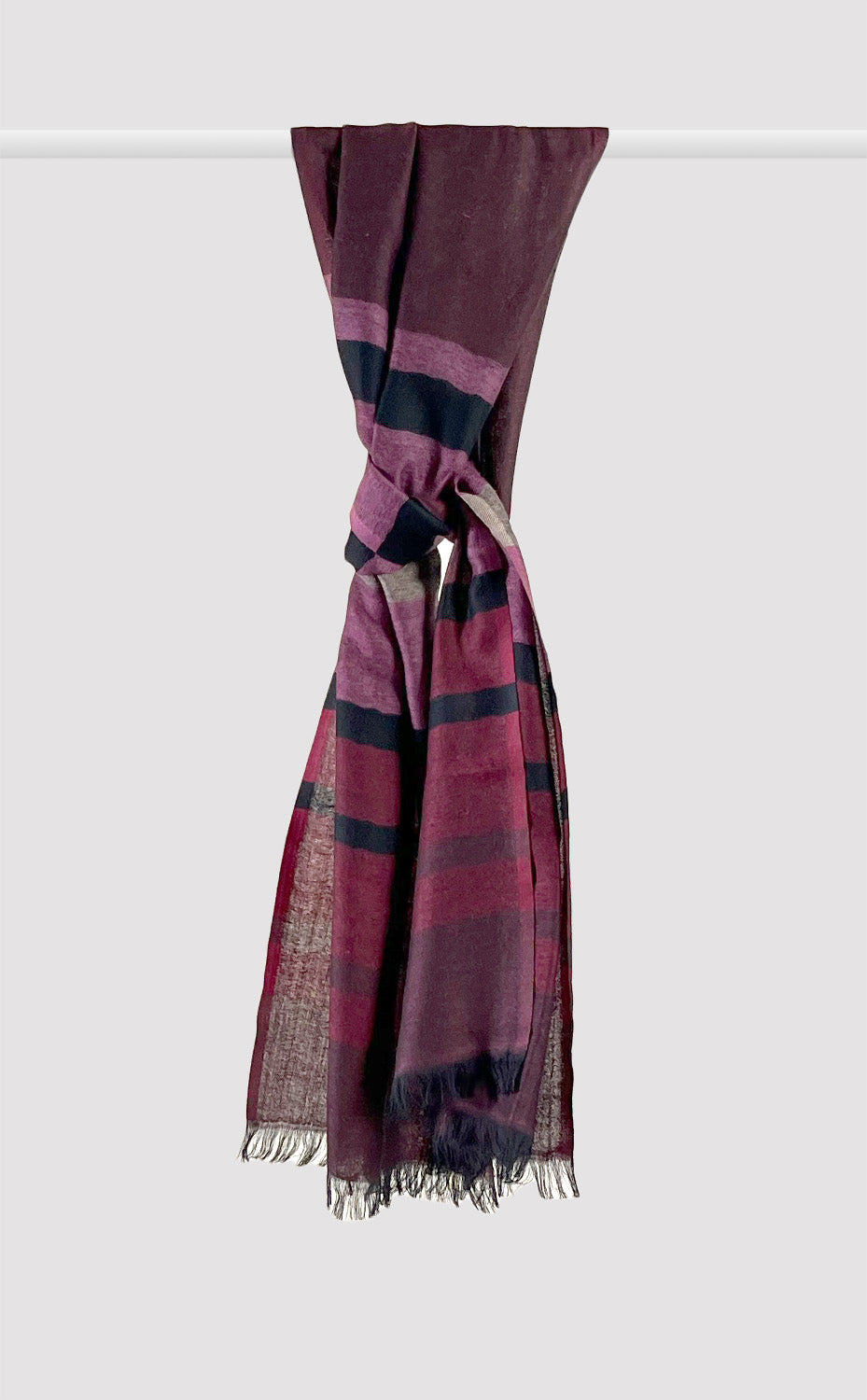 Plum Striped Merino Muffler
