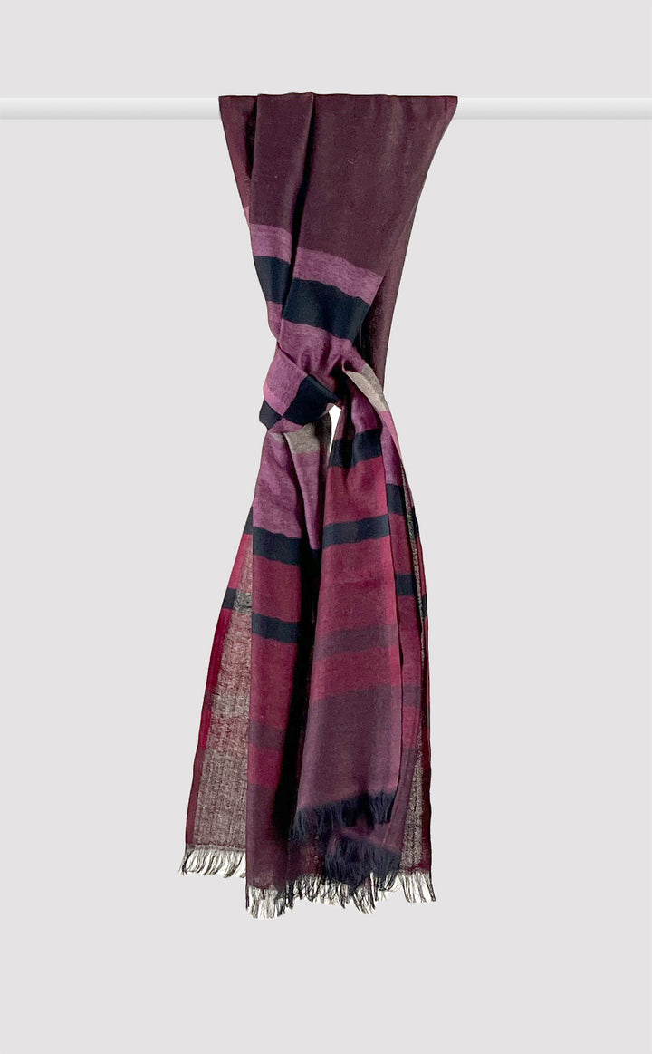 Plum Striped Merino Muffler