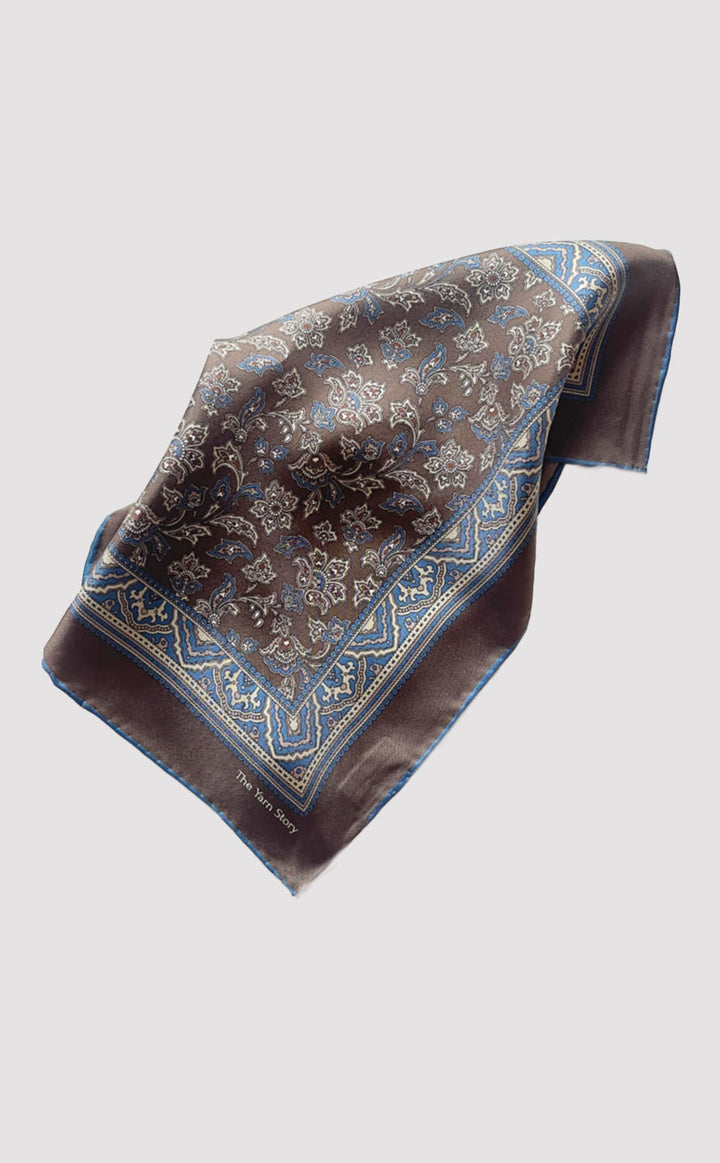 Brown Paisley Pocket Square
