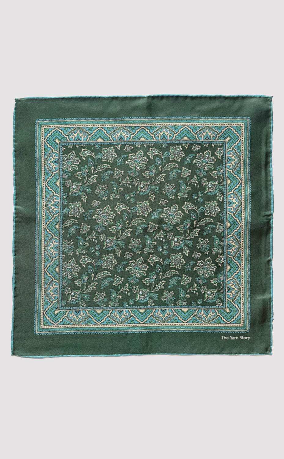 Green Paisley Pocket Square