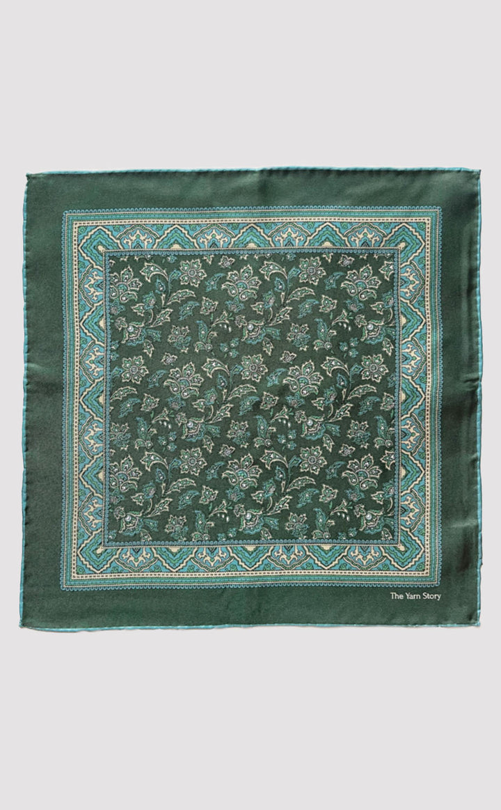 Green Paisley Pocket Square