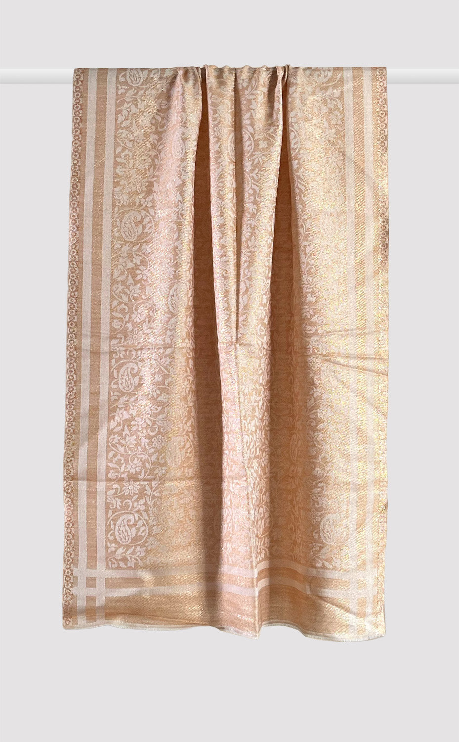 Apricot Zari Wool Jacquard