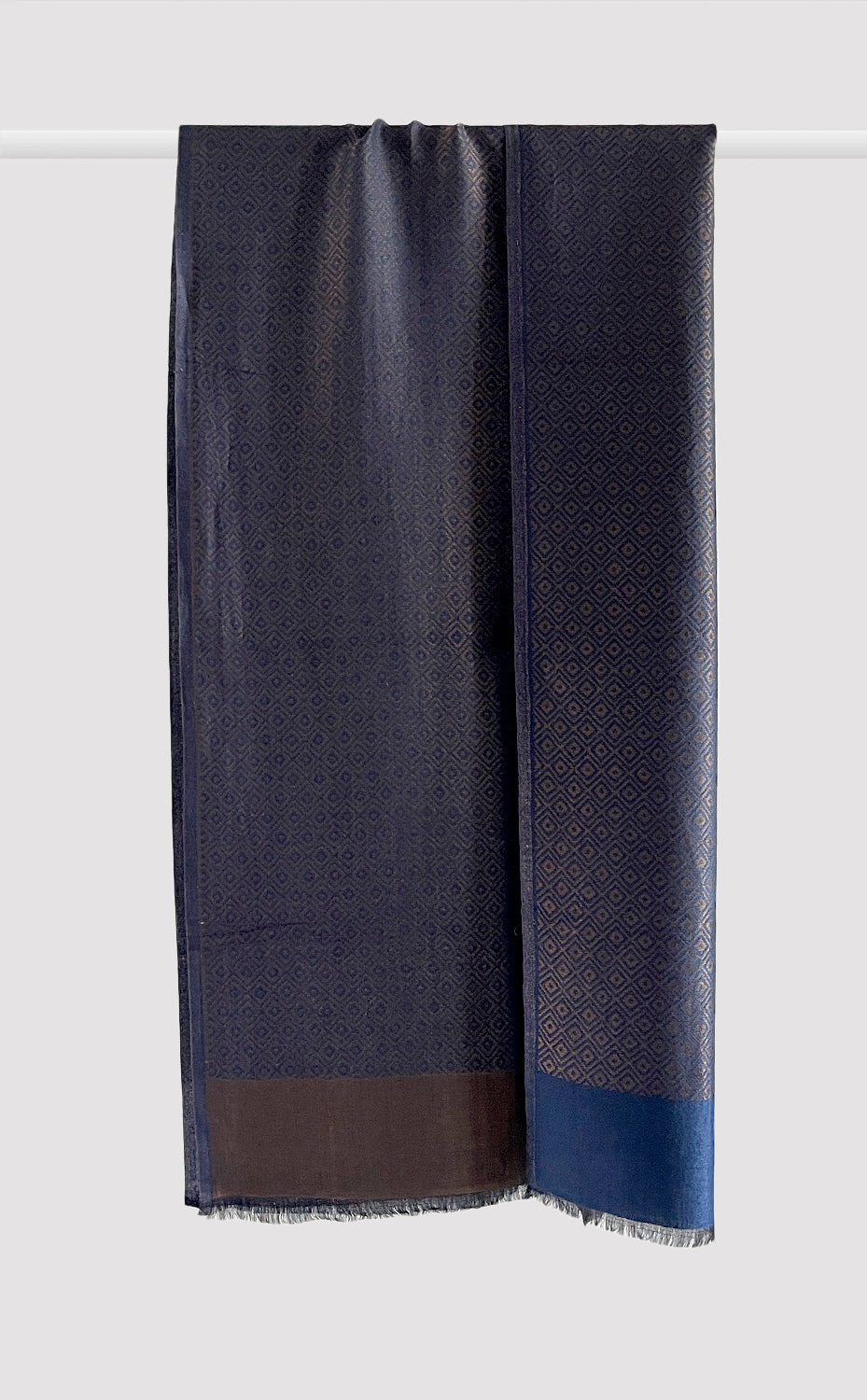 Blue Geometric Zari Stole