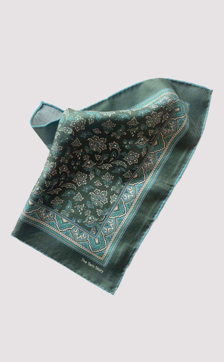 Green Paisley Pocket Square